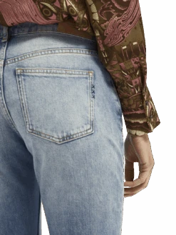 Scotch & Soda The Keeper Mid Rise Slim Fit Jeans | Turquoise -Scotch & Soda 148168 Turquoise NHD DTL