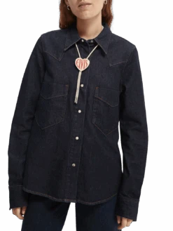 Scotch & Soda Elvis Shoestring Denim Shirt - Indigo