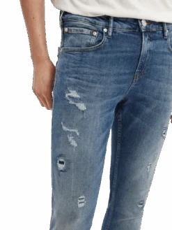 Scotch & Soda Skim Skinny Fit Organic Jeans — Spin Out -Scotch & Soda 164361 Spinout NHD DTL1