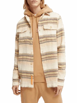 Scotch & Soda Striped Organic Cotton Overshirt