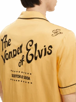 Scotch & Soda Elvis Short-Sleeved Shirt -Scotch & Soda 164488 Orange 20Haze NHD DTL2