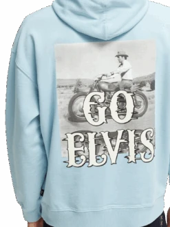 Scotch & Soda Elvis Relaxed-Fit Organic Hoodie -Scotch & Soda 164503 Fifties 20Blue NHD DTL4