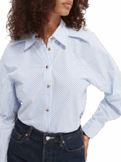 Scotch & Soda Striped Organic Regular-Fit Shirt -Scotch & Soda 164654 Combo 20S NHD DTL1