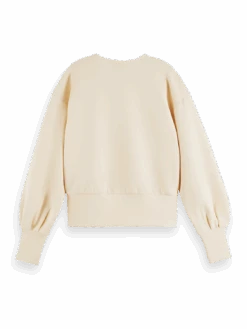 Scotch & Soda V-Neck Pleated Sleeve Top -Scotch & Soda 164668 Vanilla BCK