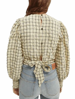 Scotch & Soda Checked Seersucker Top -Scotch & Soda 164720 Combo 20X NHD DTL2