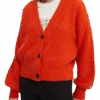Scotch & Soda Fuzzy Boxy-Fit Cardigan 1 Scotch & Soda Fuzzy Boxy-Fit Cardigan -Scotch & Soda 164741 Sunset 20Red NHD CRP