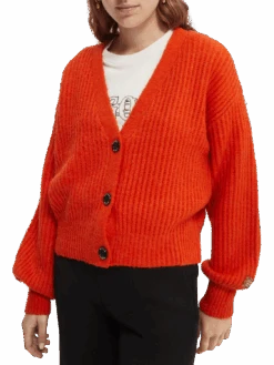 Scotch & Soda Fuzzy Boxy-Fit Cardigan