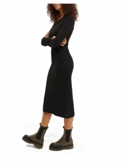 Scotch & Soda Ribbed-Knit Midi Dress -Scotch & Soda 164826 Black NHD SDE