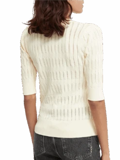 Scotch & Soda Slim-Fit Short-Sleeved Top -Scotch & Soda 164948 Vanilla NHD BCK