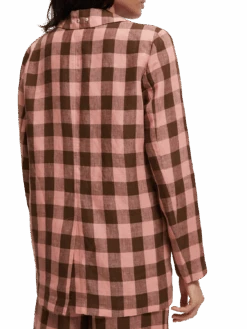 Scotch & Soda Checked Linen Blazer -Scotch & Soda 165255 Combo 20P NHD BCK
