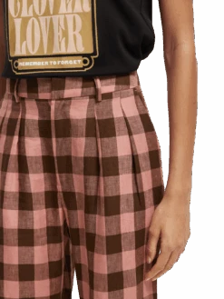 Scotch & Soda Edie Checked Linen Trousers -Scotch & Soda 165256 Combo 20P NHD DTL1