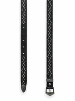 Scotch & Soda Stitched Leather Belt -Scotch & Soda 165302 Black DTL1