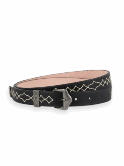 Scotch & Soda Stitched Leather Belt -Scotch & Soda 165302 Black FNT