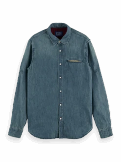 Scotch & Soda Lightweight Denim Shirt -Scotch & Soda 165310 indigo DTL1