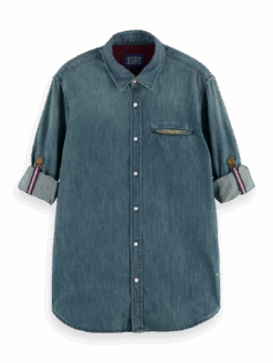 Scotch & Soda Lightweight Denim Shirt -Scotch & Soda 165310 indigo FNT