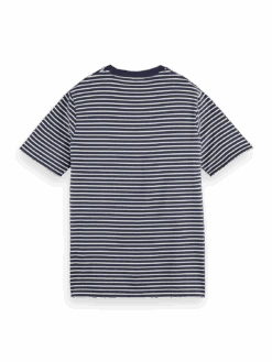 Scotch & Soda Organic Cotton Striped Crew Neck T-Shirt -Scotch & Soda 165319 Combo 20A BCK
