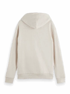 Scotch & Soda Graphic V-Neck Hoodie -Scotch & Soda 165510 Ecru 20Melange BCK