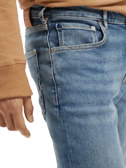 Scotch & Soda Skim Skinny Fit Jeans | Breathing Blue -Scotch & Soda 165593 Breathing 20Blue NHD DTL2