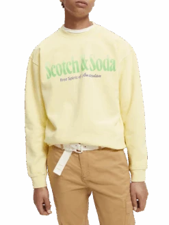 Scotch & Soda Garment-Dyed Graphic Sweater