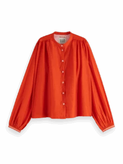 Scotch & Soda Loose-Fit Embroidered Shirt 15 Scotch & Soda Loose-Fit Embroidered Shirt -Scotch & Soda 165843 Poppy FNT