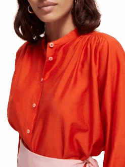 Scotch & Soda Loose-Fit Embroidered Shirt 14 Scotch & Soda Loose-Fit Embroidered Shirt -Scotch & Soda 165843 Poppy NHD DTL1