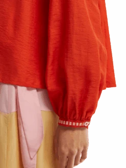 Scotch & Soda Loose-Fit Embroidered Shirt 18 Scotch & Soda Loose-Fit Embroidered Shirt -Scotch & Soda 165843 Poppy NHD DTL2