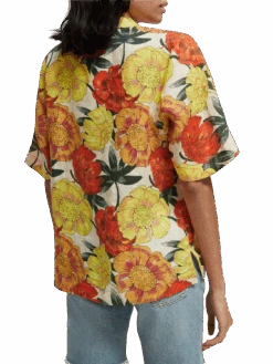 Scotch & Soda Printed Short-Sleeved Shirt -Scotch & Soda 165858 Combo 20J NHD BCK