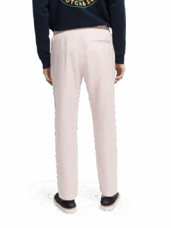 Scotch & Soda Warren Regular Straight-Fit Linen-Blend Jogger -Scotch & Soda 165932 Candy 20Melange NHD BCK