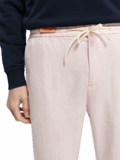 Scotch & Soda Warren Regular Straight-Fit Linen-Blend Jogger -Scotch & Soda 165932 Candy 20Melange NHD DTL2