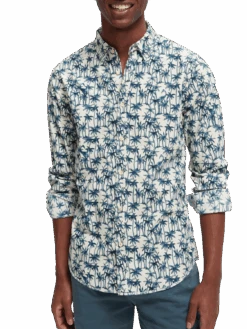 Scotch & Soda Slim-Fit Printed Poplin Shirt