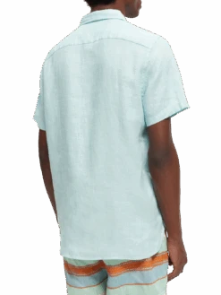 Scotch & Soda Regular-Fit Linen Shirt 13 Scotch & Soda Regular-Fit Linen Shirt -Scotch & Soda 166011 Seafoam NHD BCK