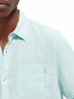 Scotch & Soda Regular-Fit Linen Shirt 14 Scotch & Soda Regular-Fit Linen Shirt -Scotch & Soda 166011 Seafoam NHD DTL1
