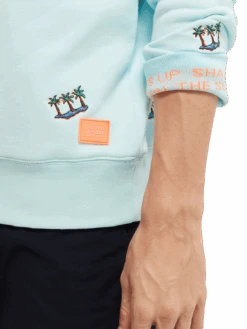 Scotch & Soda Embroidered Crewneck Felpa Sweatshirt -Scotch & Soda 166024 Combo 20C NHD DTL1