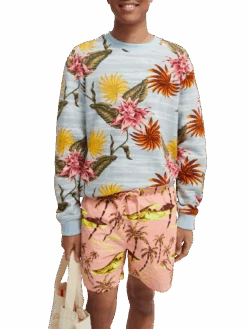 Scotch & Soda Printed Organic Felpa Sweatshirt