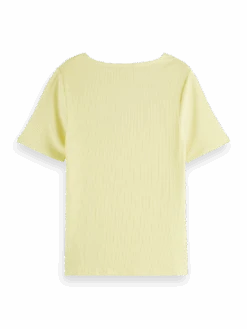 Scotch & Soda Fitted Ribbed Scoop-Neck T-Shirt -Scotch & Soda 166196 Lemon BCK