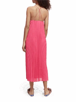 Scotch & Soda Checked Midi Dress With Pleats -Scotch & Soda 166281 Paradise 20Pink NHD BCK