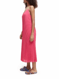 Scotch & Soda Checked Midi Dress With Pleats -Scotch & Soda 166281 Paradise 20Pink NHD SDE