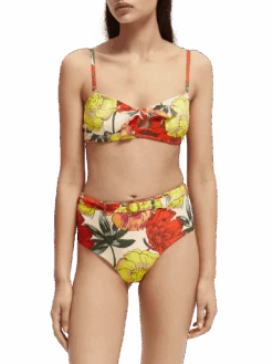 Scotch & Soda Printed Bandeau Bikini Top