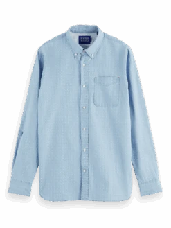 Scotch & Soda Indigo Regular-Fit Shirt -Scotch & Soda 166393 Bleached 20Indigo DTL1