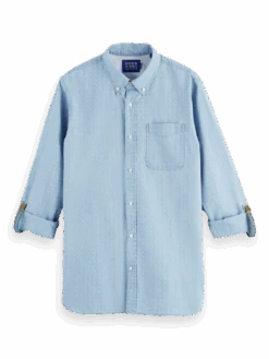 Scotch & Soda Indigo Regular-Fit Shirt -Scotch & Soda 166393 Bleached 20Indigo FNT