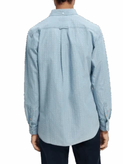 Scotch & Soda Indigo Regular-Fit Shirt -Scotch & Soda 166393 Bleached 20Indigo NHD BCK