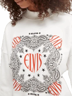 Scotch & Soda Elvis Graphic Organic Cotton Sweater -Scotch & Soda 166566 White NHD DTL1
