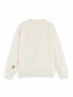 Scotch & Soda Elvis Graphic Cotton Sweater -Scotch & Soda 166589 Ecru BCK