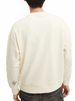 Scotch & Soda Elvis Graphic Cotton Sweater -Scotch & Soda 166589 Ecru NHD BCK