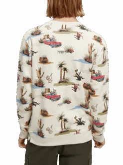 Scotch & Soda Printed Crewneck Sweater -Scotch & Soda 166593 Combo 20A NHD BCK