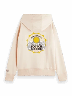 Scotch & Soda Loose-Fit Graphic Hoodie -Scotch & Soda 166604 Peach BCK