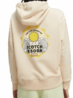 Scotch & Soda Loose-Fit Graphic Hoodie -Scotch & Soda 166604 Peach NHD BCK