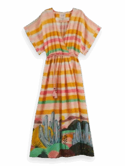 Scotch & Soda Abel Macias Printed Organic Cotton Beach Kaftan -Scotch & Soda 166627 Combo 20T FNT