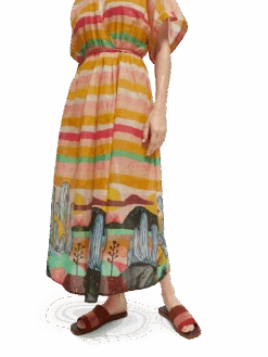 Scotch & Soda Abel Macias Printed Organic Cotton Beach Kaftan -Scotch & Soda 166627 Combo 20T NHD DTL1