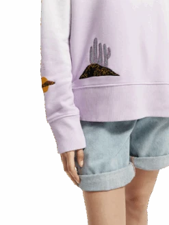 Scotch & Soda Abel Macias Loose-Fit Graphic Hoodie 18 Scotch & Soda Abel Macias Loose-Fit Graphic Hoodie -Scotch & Soda 166754 Lilac NHD DTL2